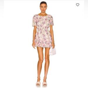 Loveshackfancy Mavis Ruffle Eyelet Floral Mini Dress Size Small